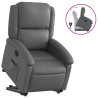 Sillón reclinable elevable cuero artificial gris 2