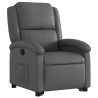 Sillón reclinable elevable cuero artificial gris 3