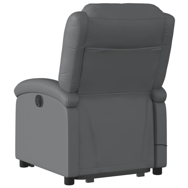 Sillón reclinable de masaje de pie cuero artificial gris M 4