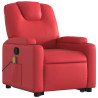 Sillón reclinable de masaje de pie cuero artificial rojo 3