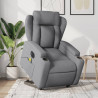 Sillón de masaje eléctrico reclinable elevable tela gris claro 1