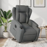Sillón eléctrico reclinable elevable de tela gris oscuro 1