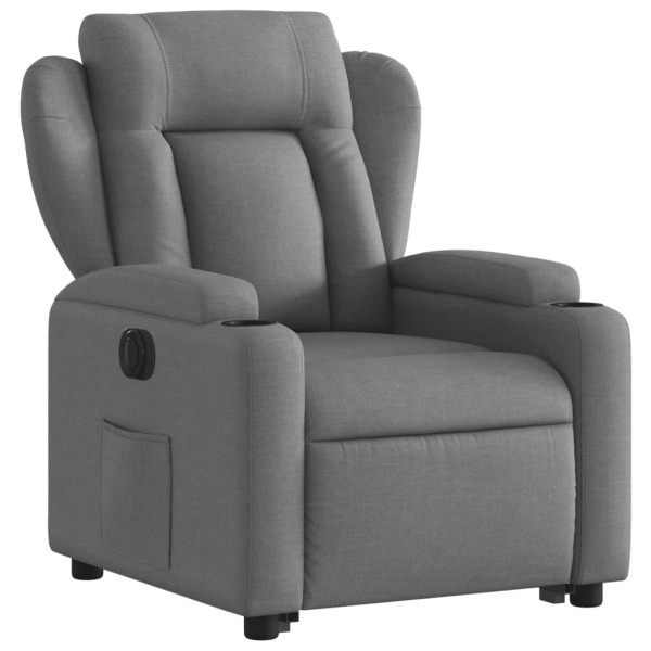 Sillón eléctrico reclinable elevable de tela gris oscuro M 3
