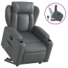 Sillón reclinable elevable cuero artificial gris 2