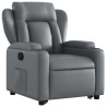 Sillón reclinable elevable cuero artificial gris 3