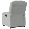 Sillón de masaje reclinable elevable terciopelo gris claro 4