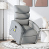 Sillón de masaje eléctrico reclinable elevable tela gris claro 1