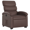 Sillón reclinable elevable cuero sintético marrón 3