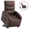 Sillón reclinable elevable eléctrico de cuero sintético marrón 2