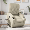 Sillón reclinable elevable cuero artificial color crema 1