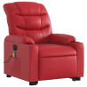 Sillón de majaje elevable eléctrico cuero artificial rojo 3