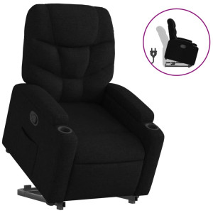 Sillón reclinable elevable tela negro H