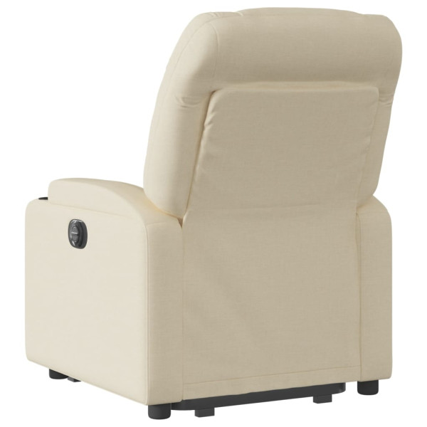 Sillón eléctrico reclinable elevable de tela color crema M 4