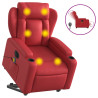 Sillón de majaje elevable eléctrico cuero artificial rojo 2