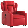 Sillón de majaje elevable eléctrico cuero artificial rojo 3