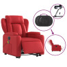Sillón de majaje elevable eléctrico cuero artificial rojo 5