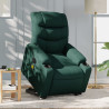 Sillón masaje eléctrico reclinable elevable tela verde oscuro 1