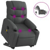 Sillón de masaje eléctrico reclinable elevable tela gris oscuro 2