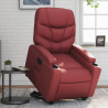 Sillón reclinable elevable cuero artificial rojo tinto 1