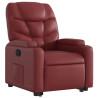 Sillón reclinable elevable cuero artificial rojo tinto 3
