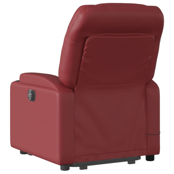 Poltrona massagens reclinável couro artificial vermelho tinto M 4