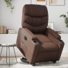 Sillón reclinable elevable eléctrico de cuero sintético marrón 1
