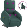 Silla de masaje reclinable de pie de tela verde oscura 2