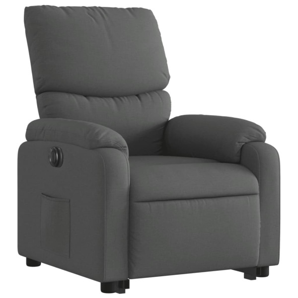 Sillón eléctrico reclinable elevable de tela gris oscuro M 3