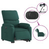 Sillón eléctrico reclinable elevable de tela verde oscuro 5