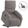 Sillón eléctrico reclinable elevable de tela gris taupe 2