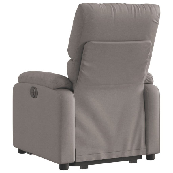 Sillón eléctrico reclinable elevable de tela gris taupe M 4