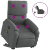Sillón de masaje eléctrico reclinable elevable tela gris oscuro 2