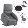 Sillón reclinable elevable cuero artificial gris 5