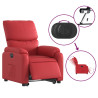 Sillón elevable eléctrico cuero artificial rojo 5