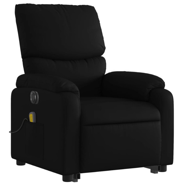 Sillón de masaje elevable eléctrico cuero sintético negro M 3