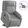 Sillón eléctrico reclinable elevable de tela gris claro 2