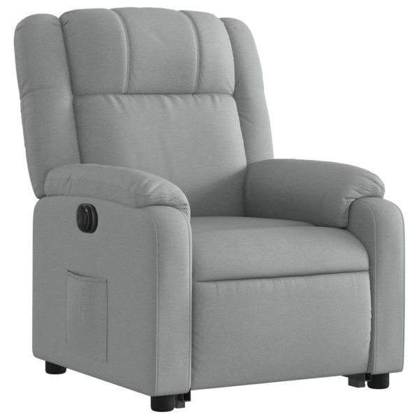 Sillón eléctrico reclinable elevable de tela gris claro M 3