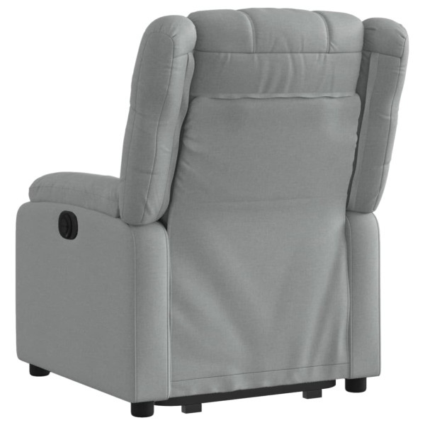 Sillón eléctrico reclinable elevable de tela gris claro M 4