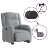 Sillón eléctrico reclinable elevable de tela gris claro 5
