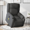 Sillón de masaje eléctrico reclinable elevable tela gris oscuro 1