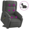 Sillón de masaje eléctrico reclinable elevable tela gris oscuro 2