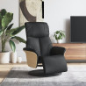 Sillón reclinable con reposapiés cuero sintético negro 1