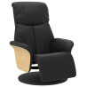 Sillón reclinable con reposapiés cuero sintético negro 2
