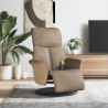 Sillón reclinable masaje reposapiés cuero sintético capuchino 1
