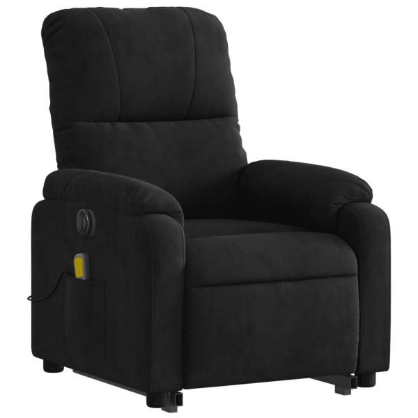 Sillón masaje eléctrico reclinable elevable tela negro M 3