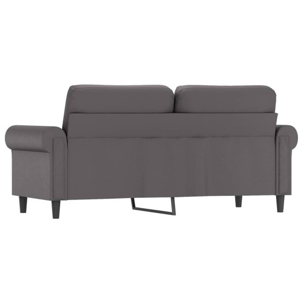 Sofá de 2 lugares 140 cm couro artificial cinza M 5