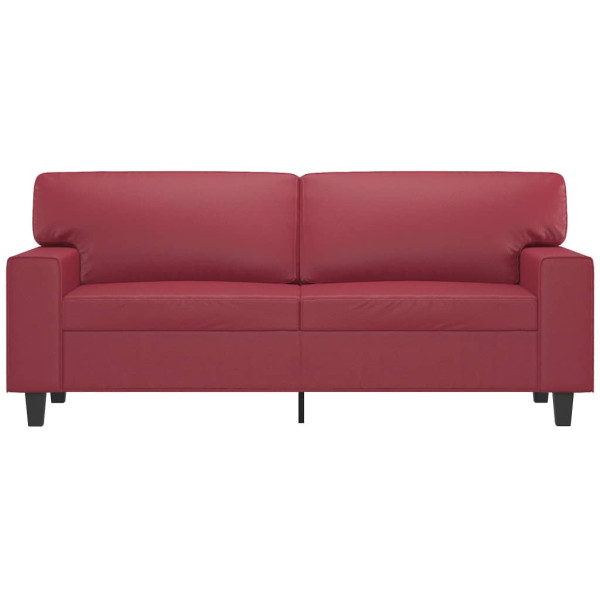 Sofá de 2 lugares 140 cm couro artificial vermelho tinto M 3