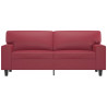 Sofá de 2 plazas de cuero sintético rojo vino 140 cm 3