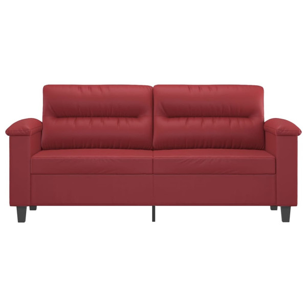 Sofá de 2 lugares 140 cm couro artificial vermelho tinto M 3