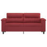Sofá de 2 plazas de cuero sintético rojo vino 140 cm 3